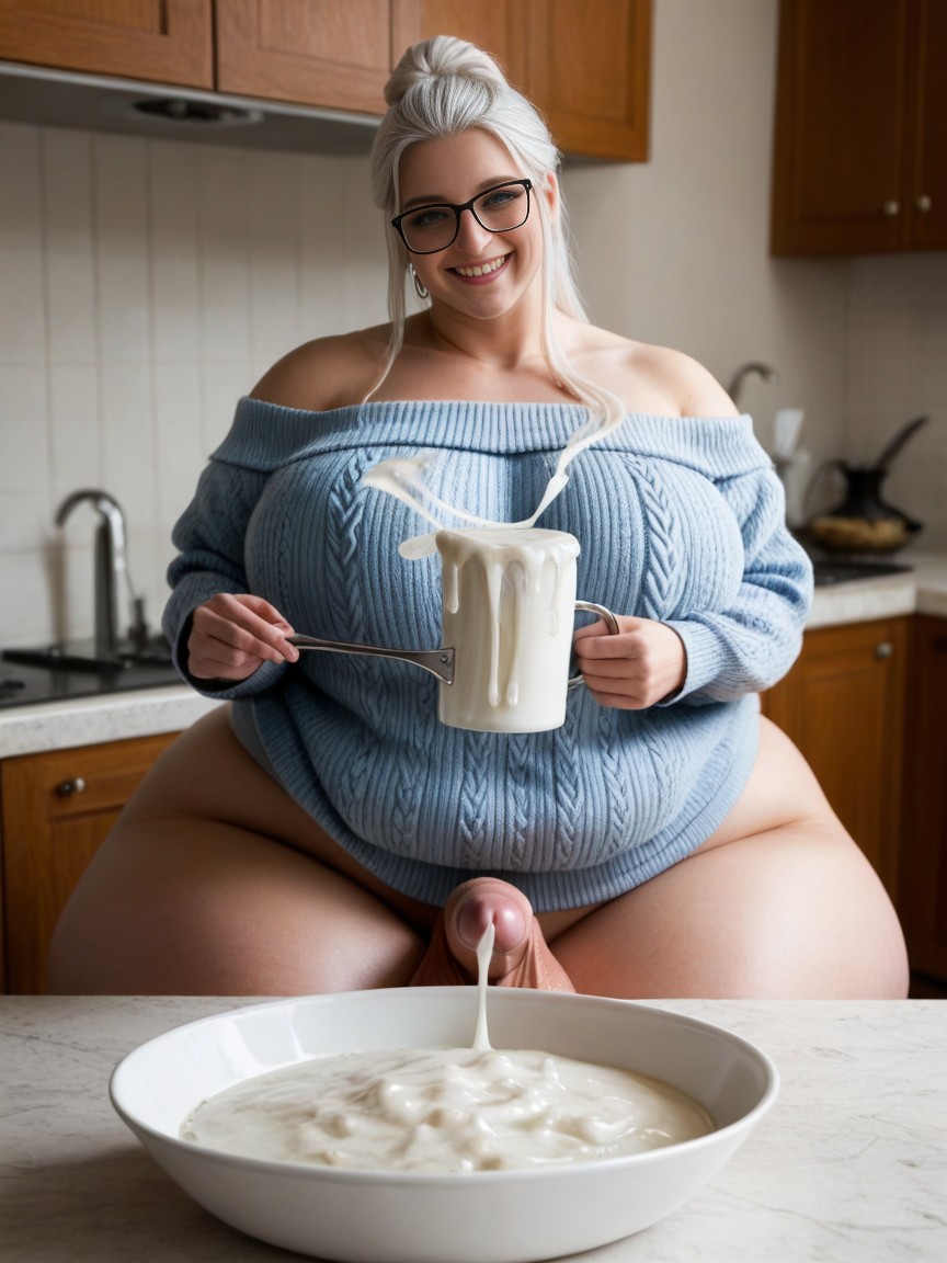 Cumming On Soup, Femboy , Blue Eyes AI Gay Porn