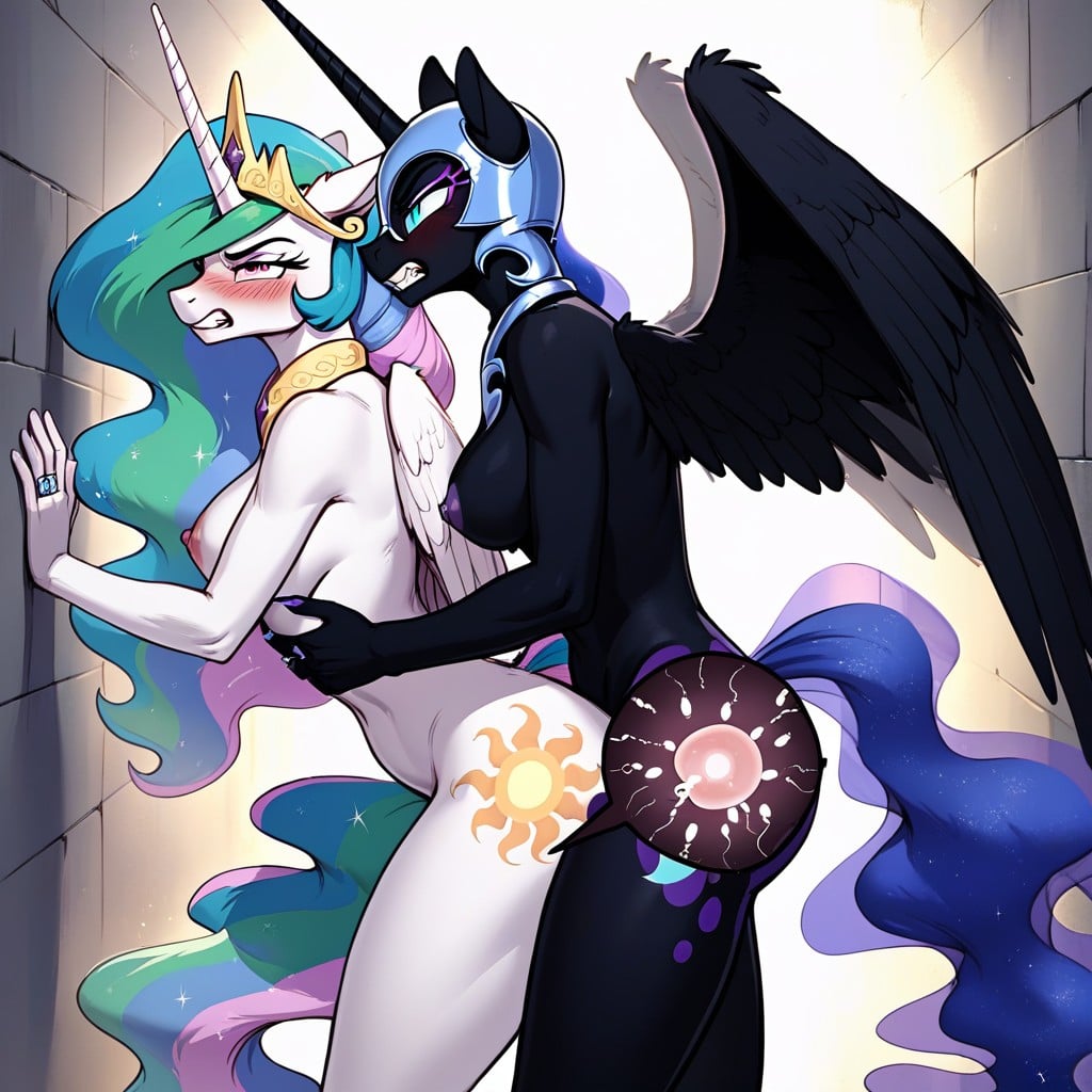 Impregnation, Standing, Princess Celestia Angry Furry AI Porn