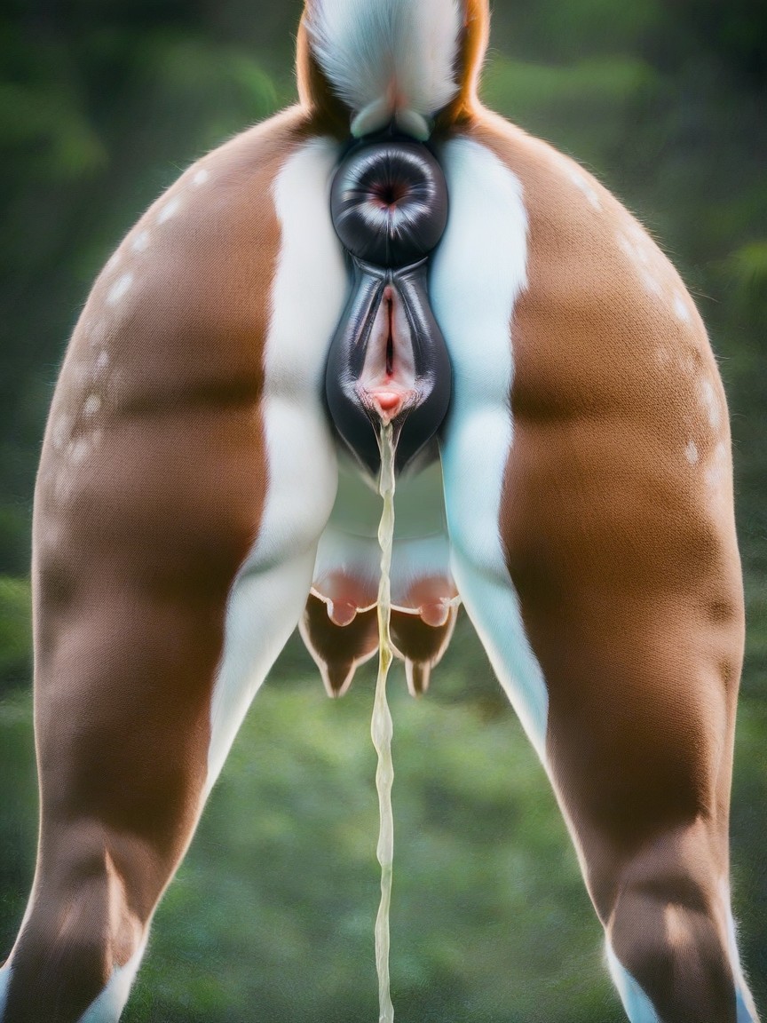 Puffy Pussy, Forest, Urine Furry AI Porn
