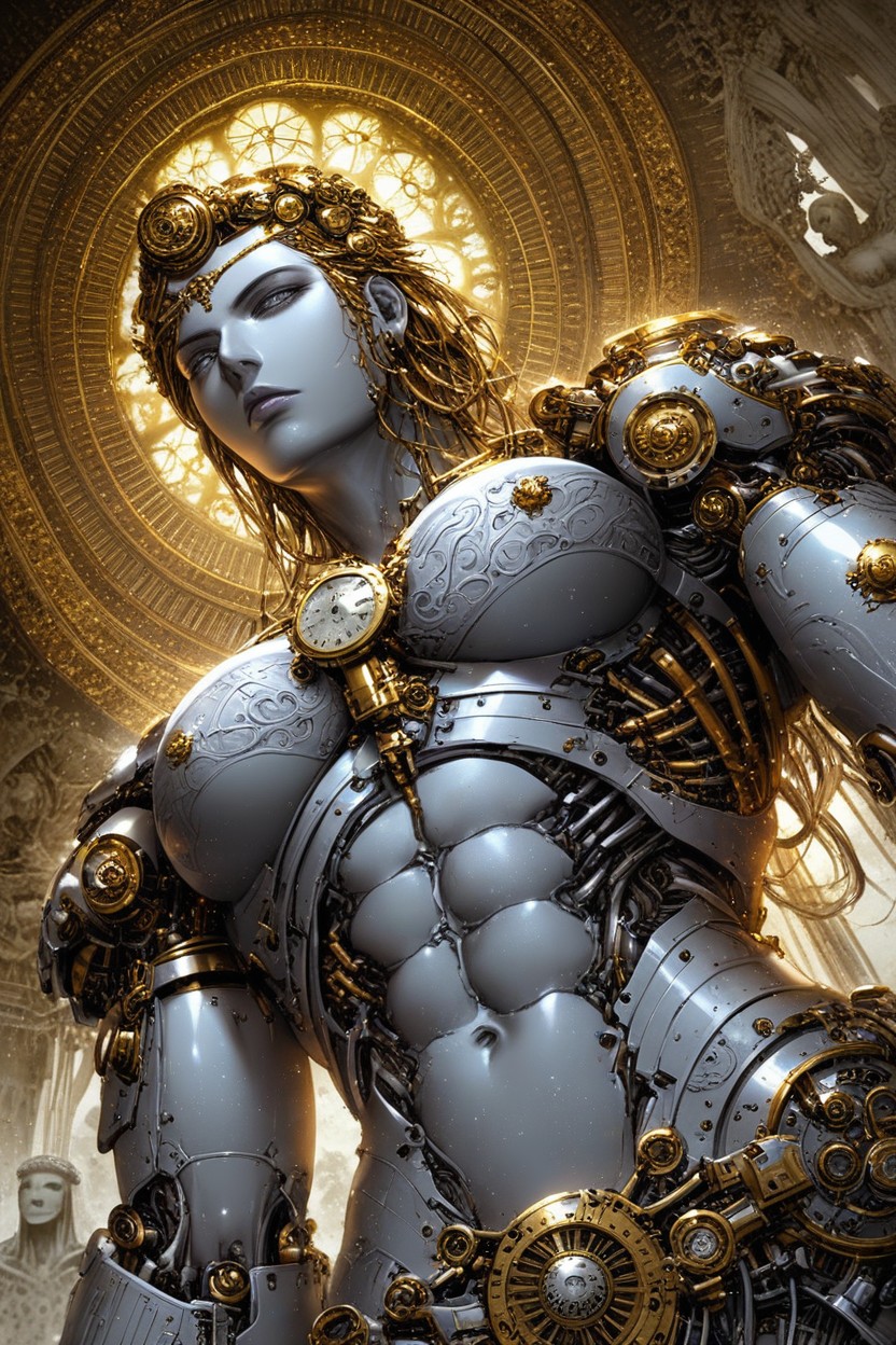 Female Greek Marble Statue, Marble With Gold Veins, Purple Core Hentai AI Porn