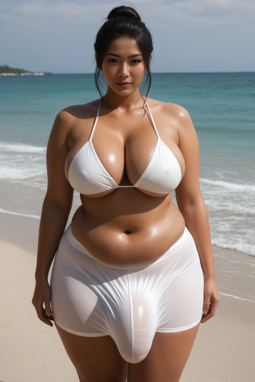 Mignon, Big Fat Belly, Asian Milf Porno IA transsexuelle
