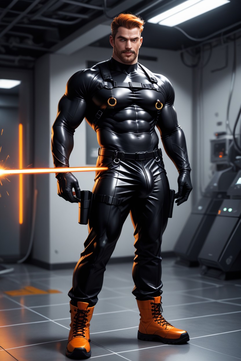 Holster On Thigh, Gay, Large Ass AI Gay Porn