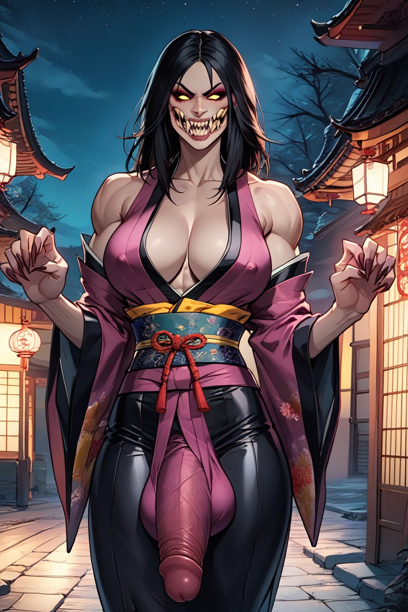 Scary Grin, 18+, Dark Outside Shemale AI Porn