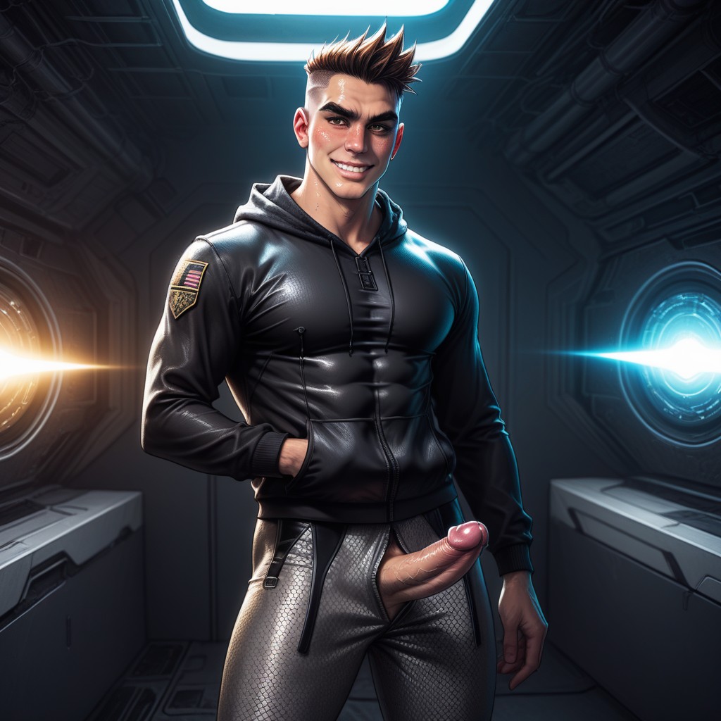 A Beautiful Male Figure, Neon, Revealing Skin Textured With Elegant AI Gay Porn