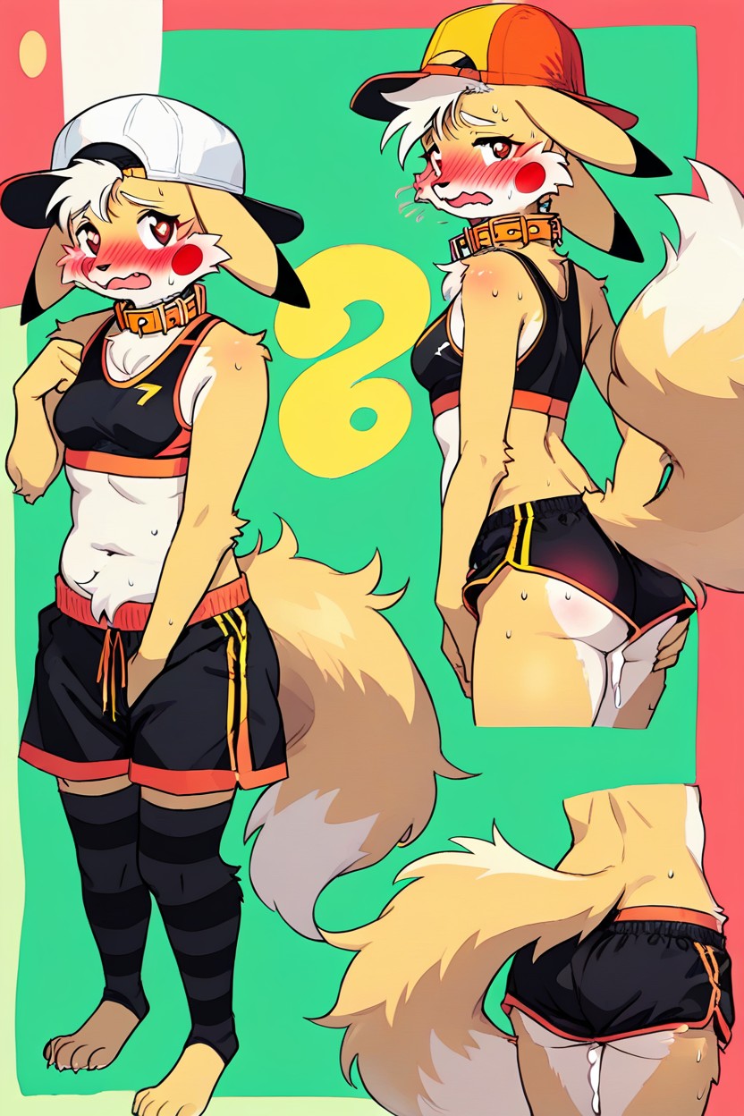 Fluffy, Orange Collar, Paws Furry AI Porn