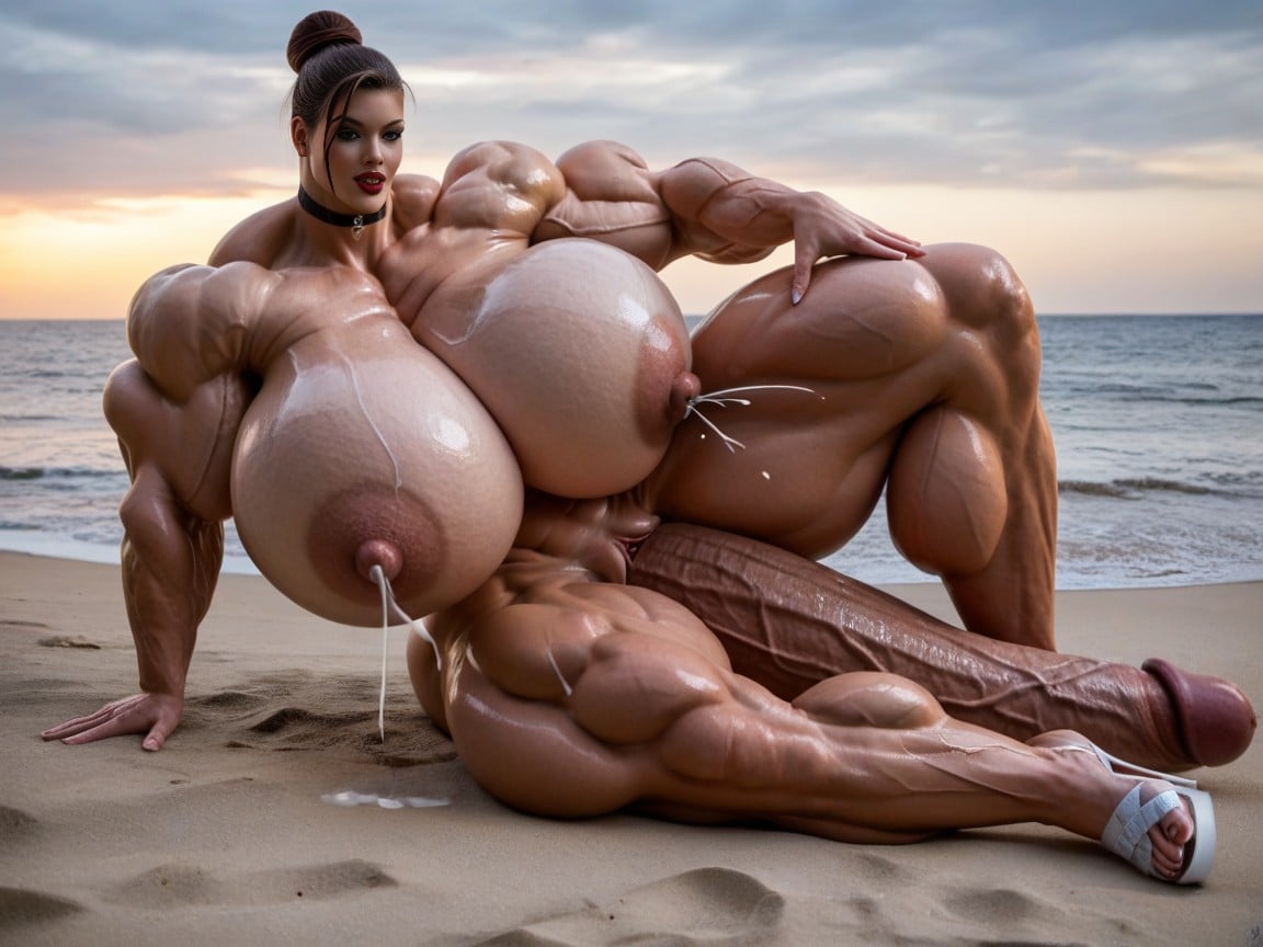 Hourglass Figure, Cumshot, Max Hyper Buff Jacked Sexy Beauty AI Porn