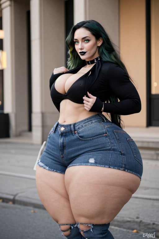 Oversized Colossal Gigantic Hyper Breasts, Full Body View, Amazon Goddess AI Porn