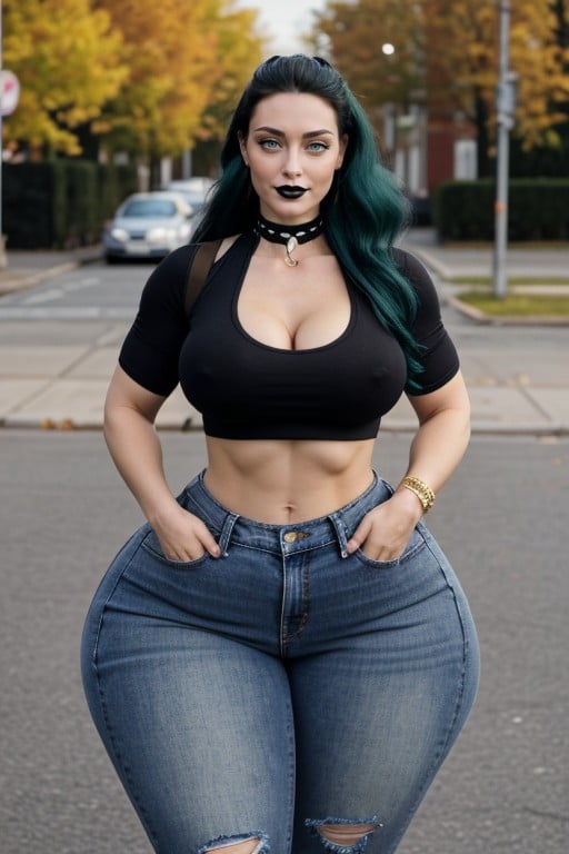 Steroid Muscles, Extremely Long Legs, Seductive Expression AI Porn