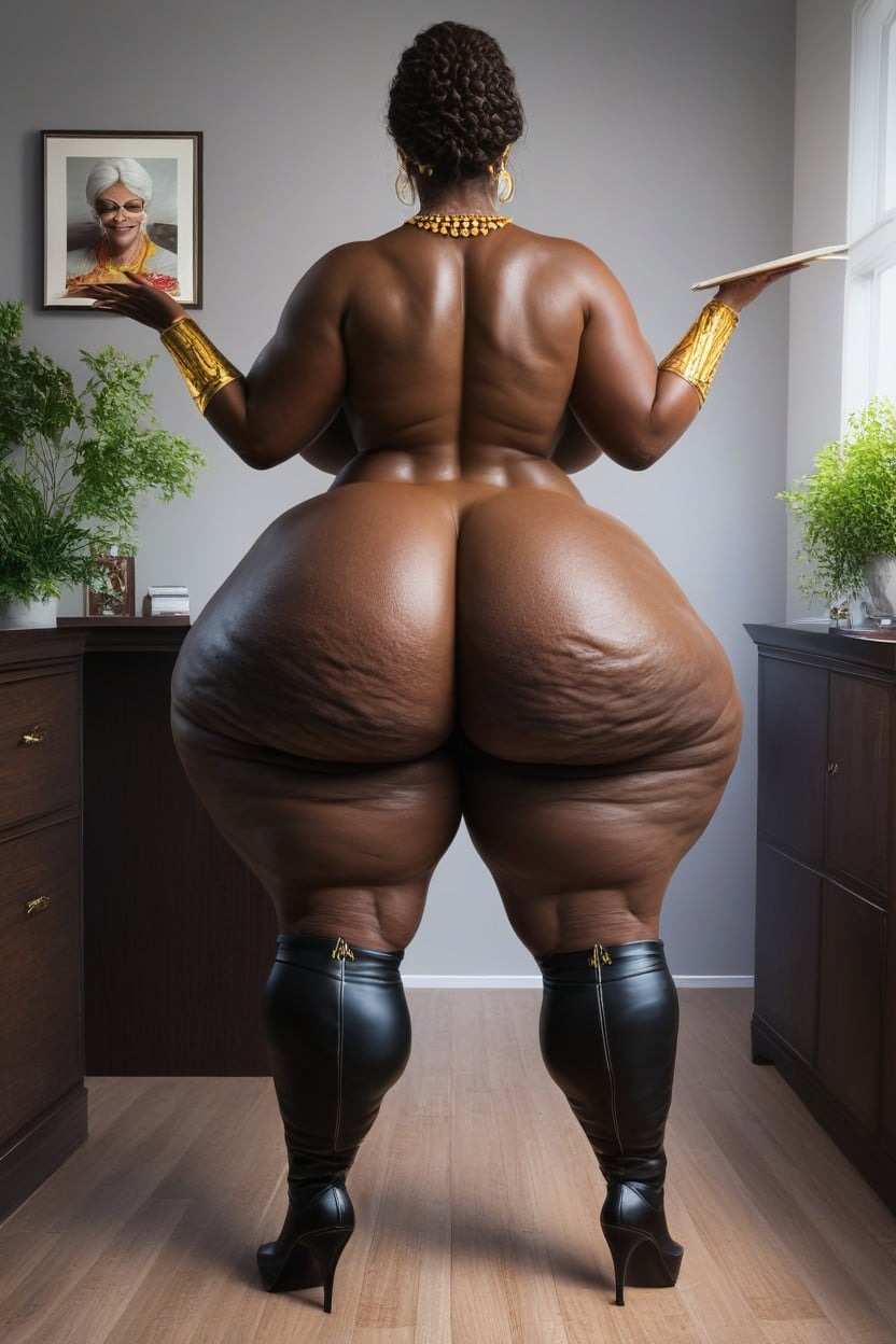 Extremely Large Ass, Ash Hair, Extremely Enormous Fake Booty AI Porn