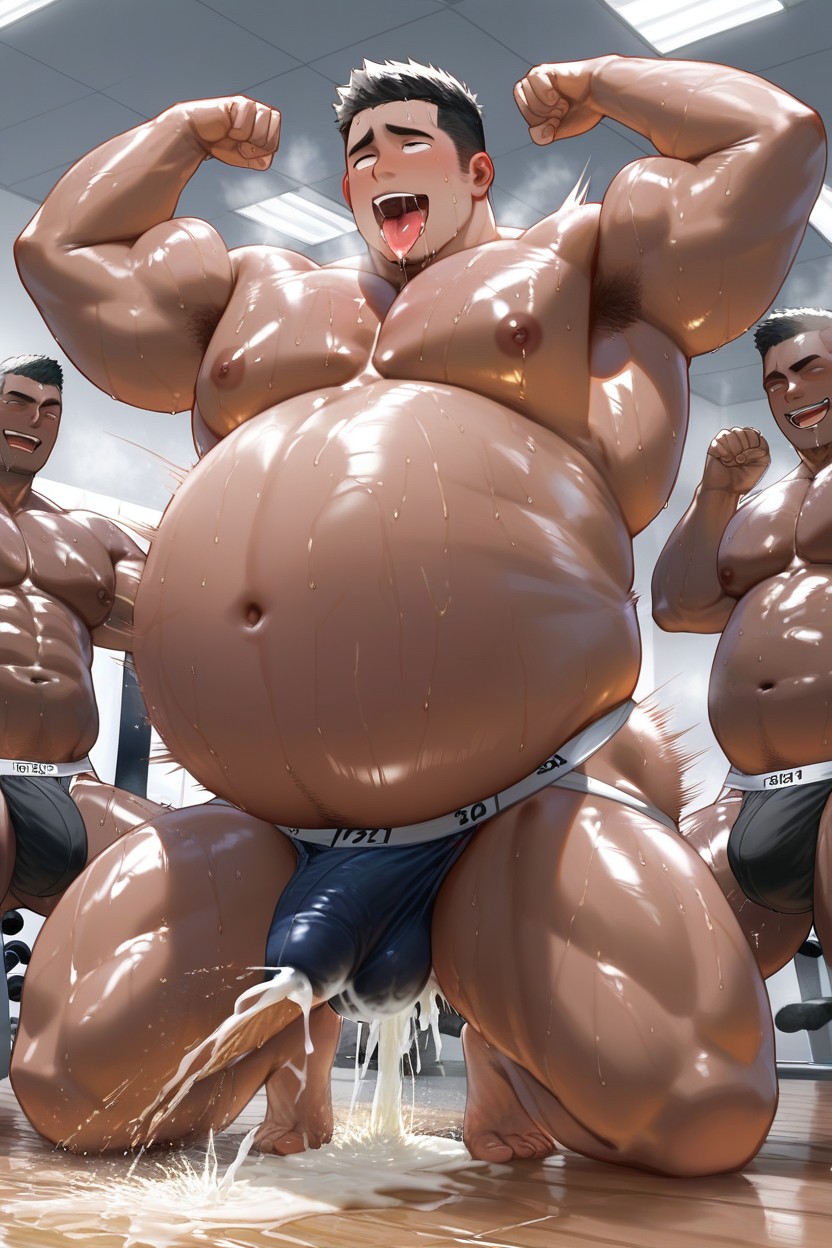 Covered In Cum, Pissing, Gigantic AI Gay Porn