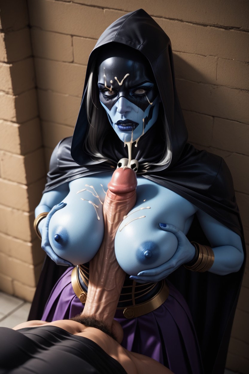Huge White Cock Only, Blue Skin, Skull Face AI Porn