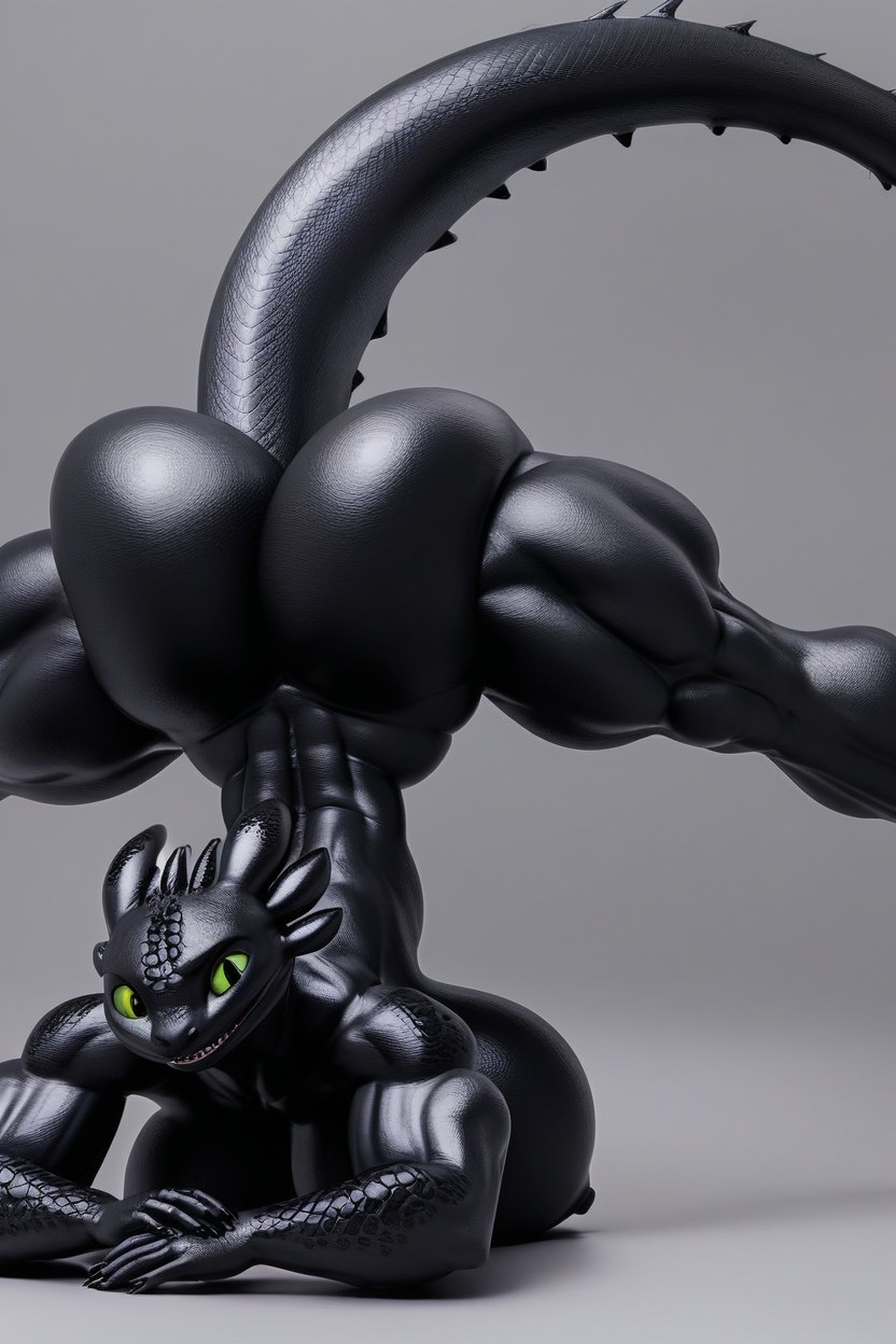 Scaled Breasts, Detailed Scales, Black Scales Furry AI Porn