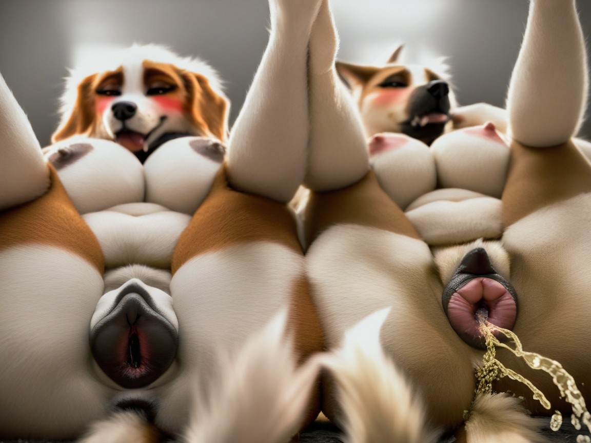 2 People, Legs Up, Female Dogs Furry AI Porn