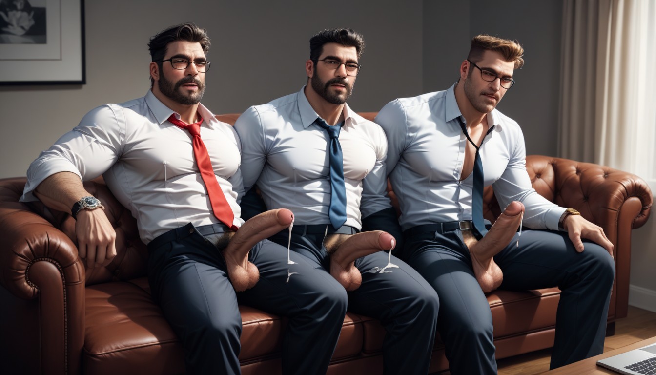 Wank, Glasses, Messy Beard AI Gay Porn