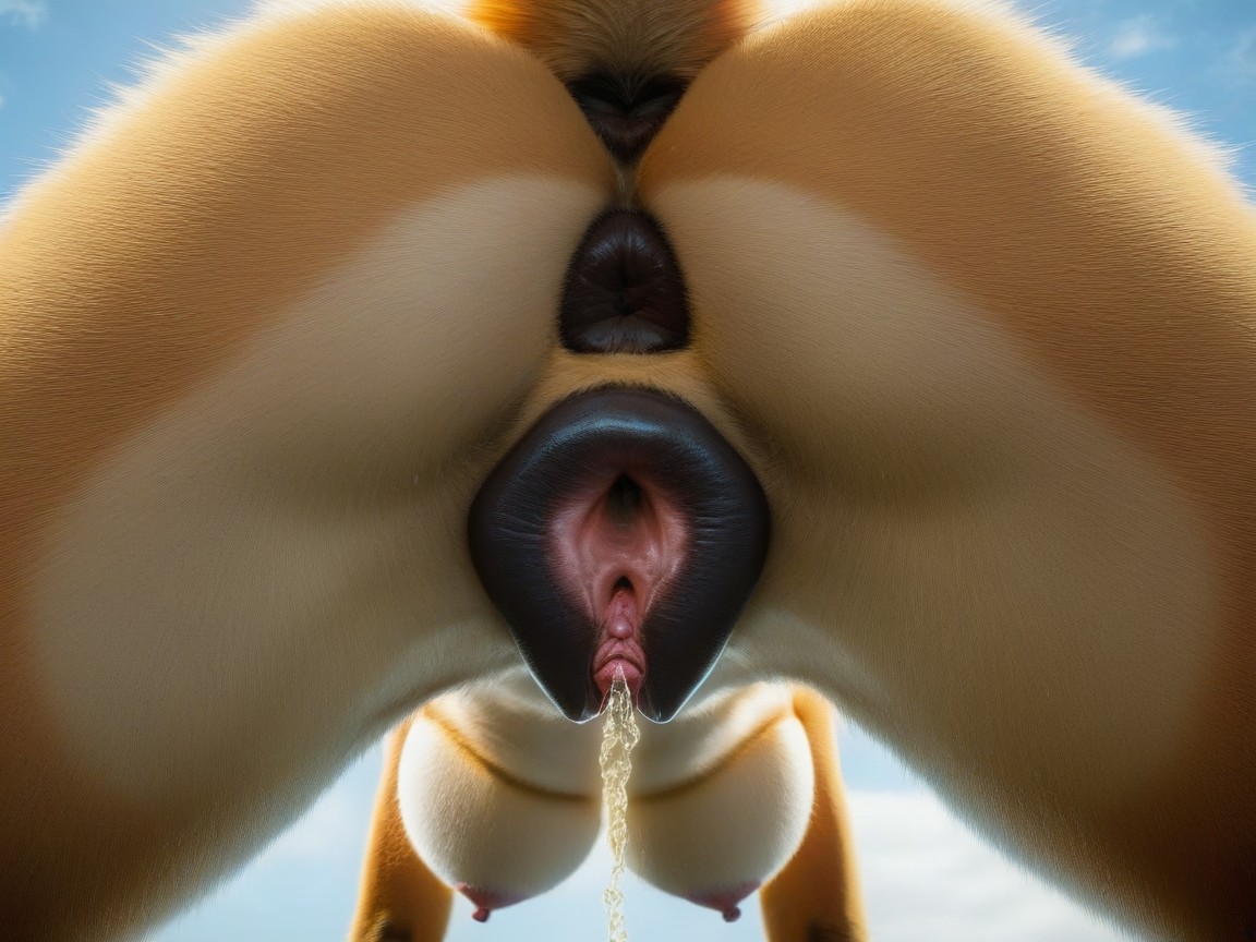 2 People, Dogs Pussy, On All Fours Furry AI Porn