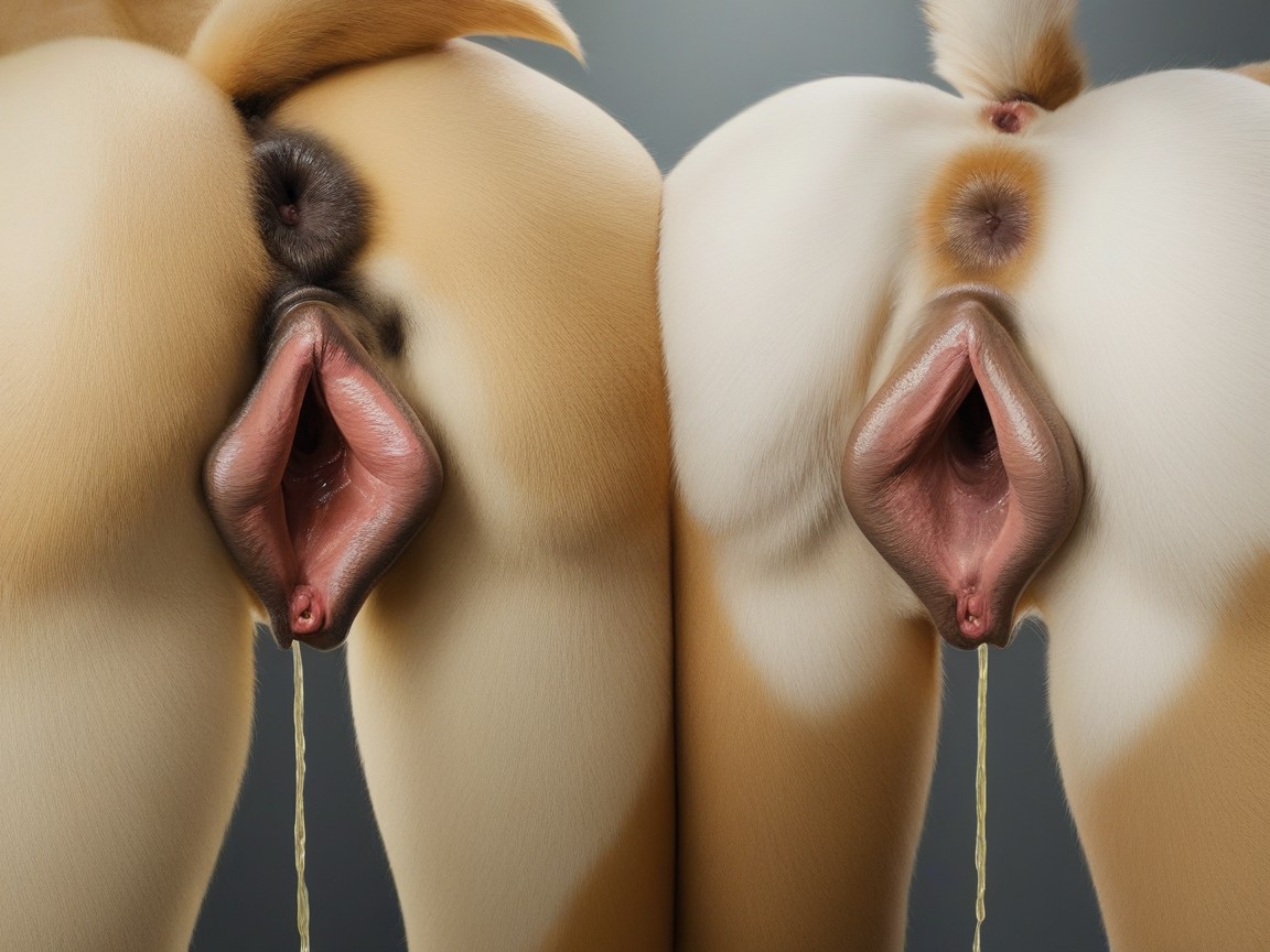 On All Fours, Swollen Pussy, Female Dogs Furry AI Porn