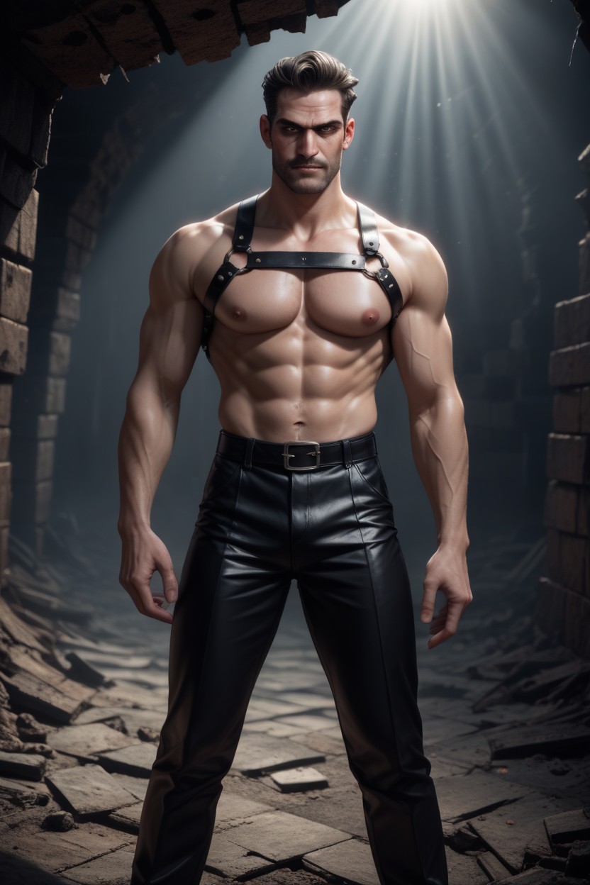 Hell, Wall Background, Standing AI Gay Porn