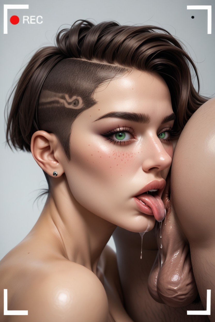 Brunette, Award Winning Photo, Face In Male Ass AI Porn