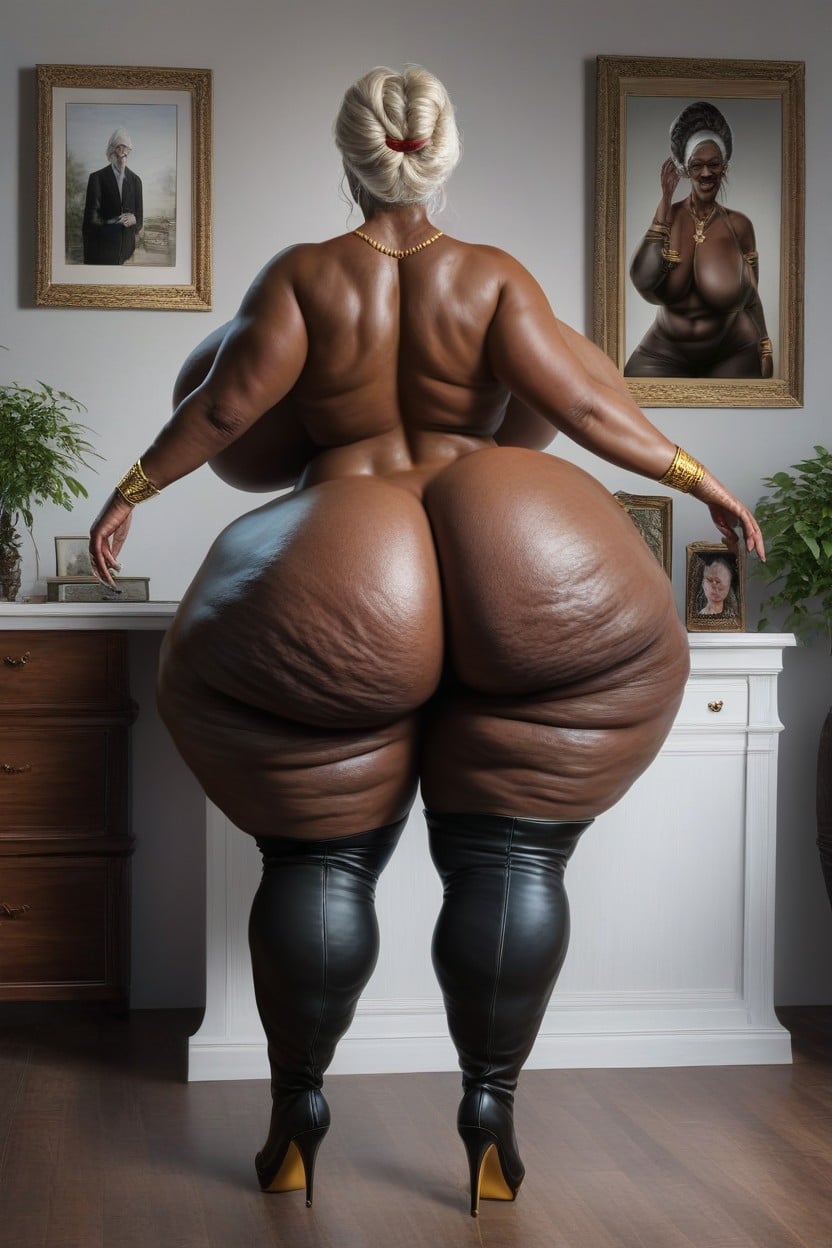 Massive Cellulite Fake Ass, Extremely Wide Hips, Naked AI Porn