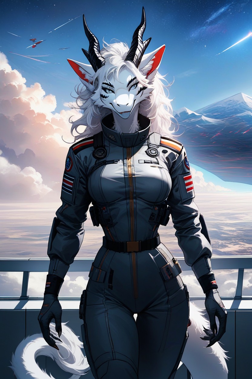 Female Dragon, Sci-fi, Furred Dragon Furry AI Porn