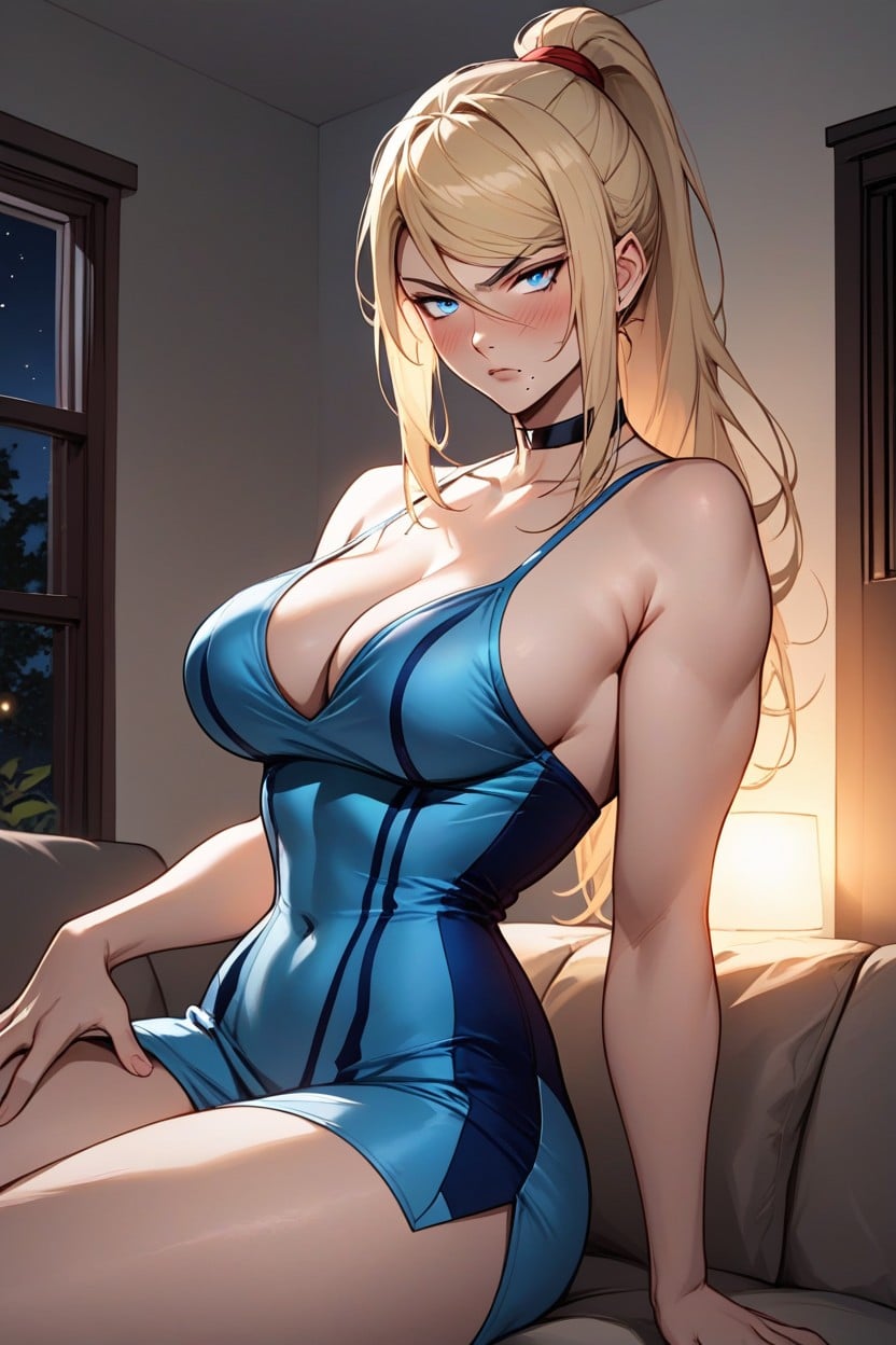Blue Eyes, Face Sharp Eyes, Thick Thighs AI Porn