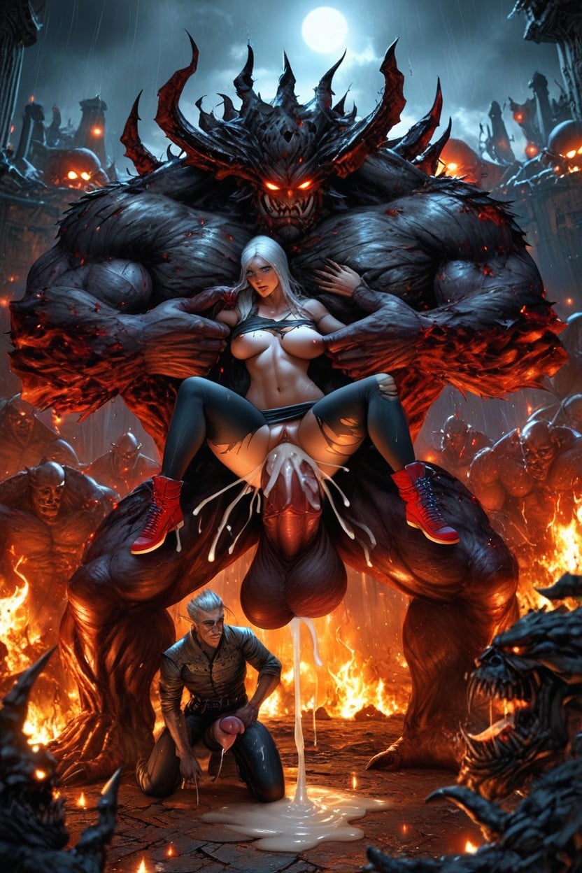 Gigantic Giant Dark Evil Beast Monster War Cry, Penis In Ass, 18+ AI Porn