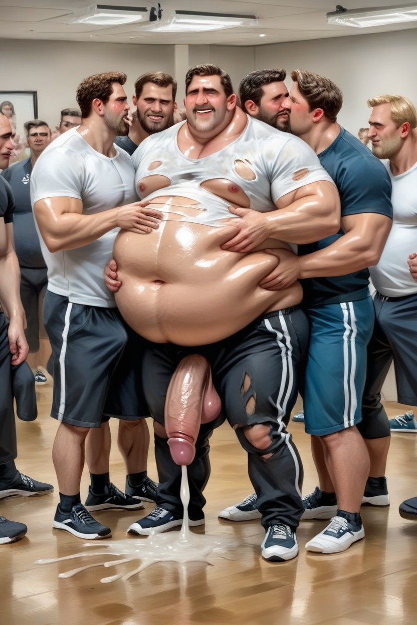 Babeando, Gainer, Shooting Cum Onto Belly Porno gay IA