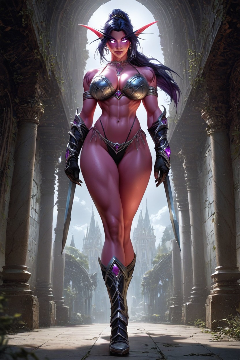 Smirking, Pink Skin, Walking AI Porn