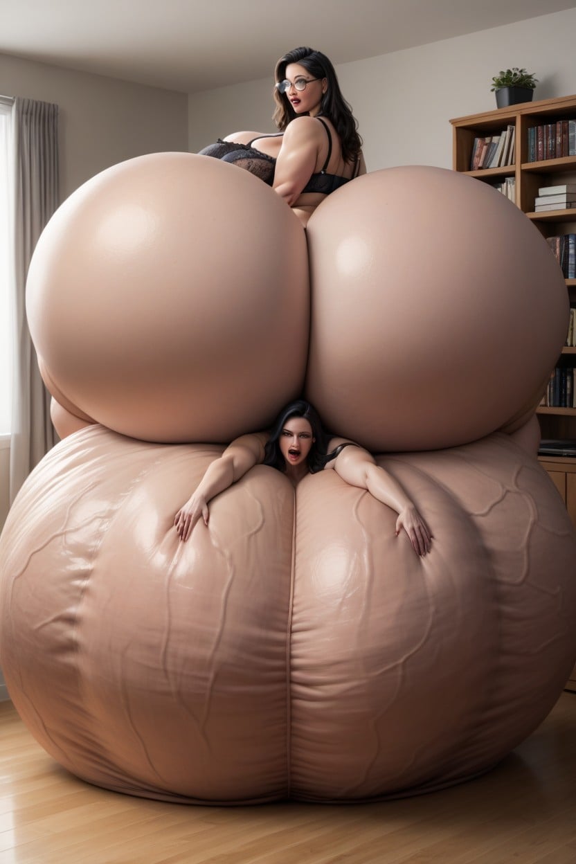 Hyper Gigantic Massive Huge Ass, Breast Expansion, 2 People Shemale AI Porn