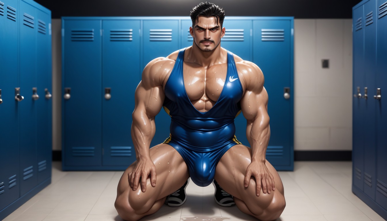 Bara Style Chinese Man, And Strong Thighs, A Hyper Masculine AI Gay Porn