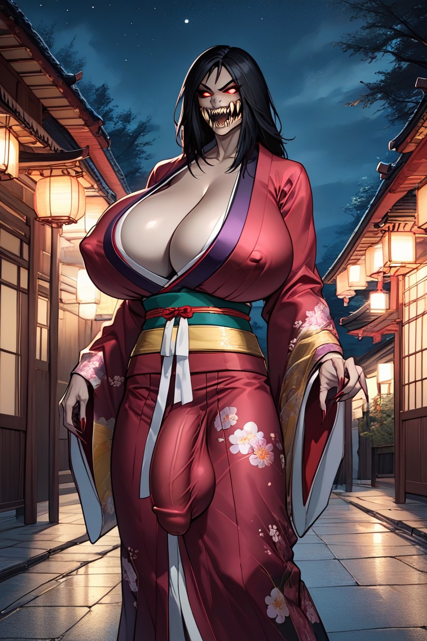 Huge Cock Bulge, 巨大な乳房, Long Clawed Hands ニューハーフAIポルノ