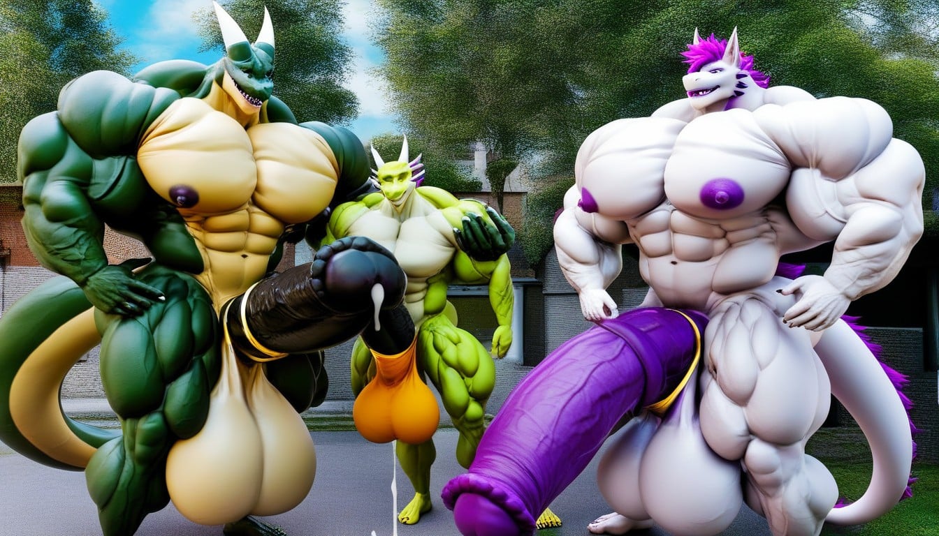Giant Muscle, Hyper Macro Giga Muscle, Massive Cock Furry AI Porn