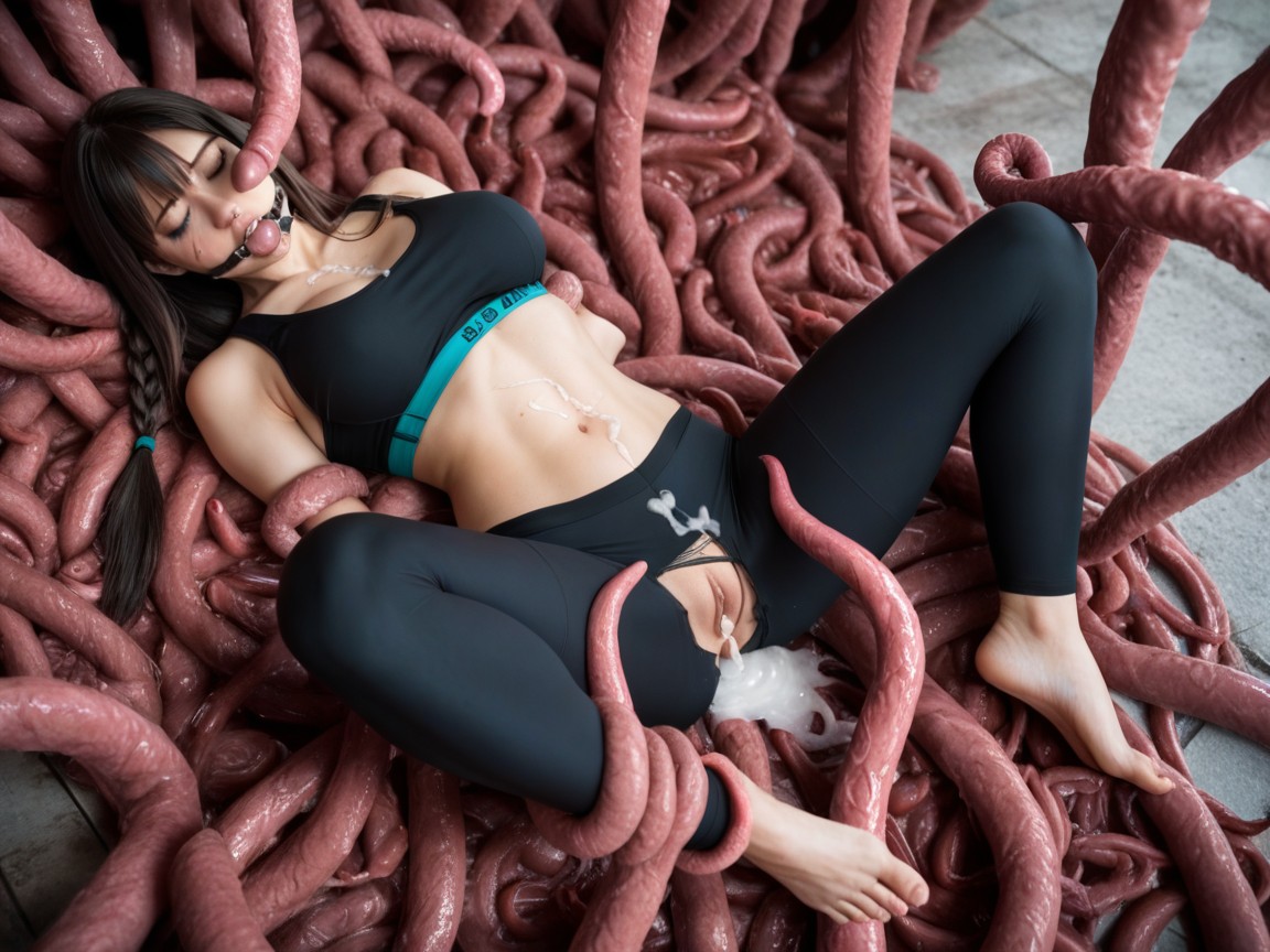 Shibuya Rin, Tentacle Restrained Ankles, Legs Spread AIポルノ