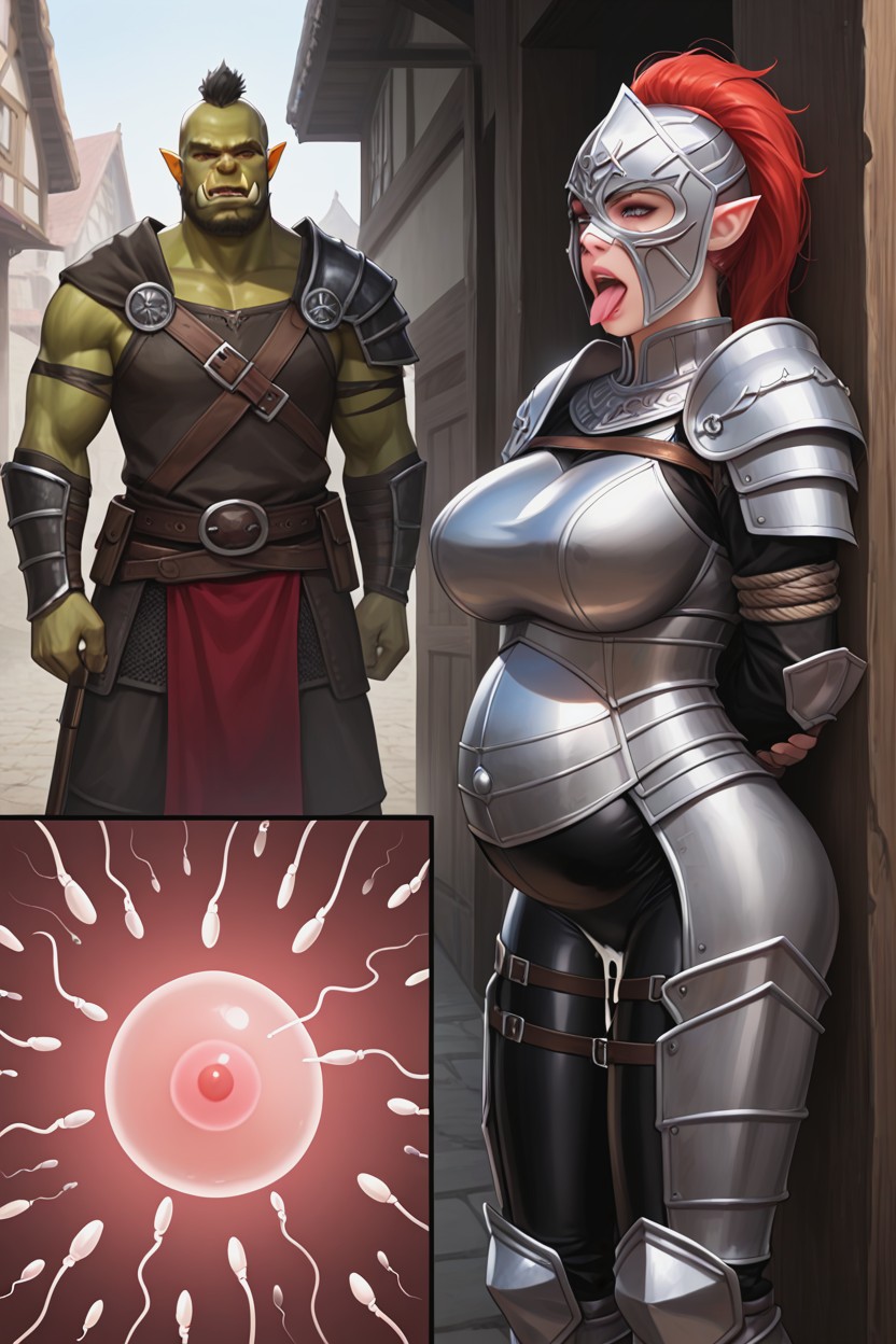 Large Orc, Pregnant, Dark Barkground Hentai AI Porn