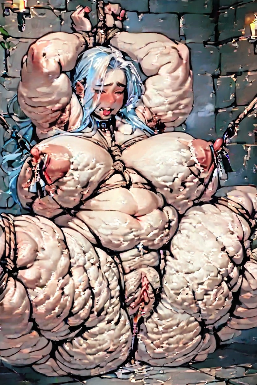 You Can See Man Beside Her Fucking Her Pussy, Breasts Are Tightly With Ropes, She Is Cumming Porno BBW IA