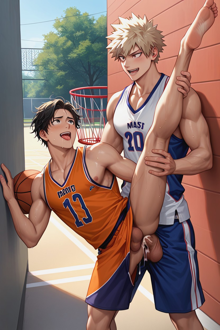 Man, Holding One Leg Up, Sticking Ass Up AI Gay Porn