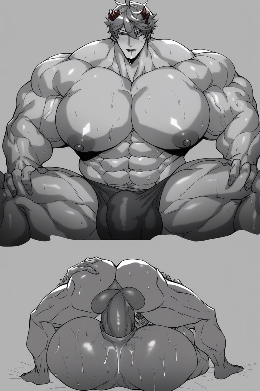 Gigantic Cock, Grabbing, Muscular Body AI Gay Porn