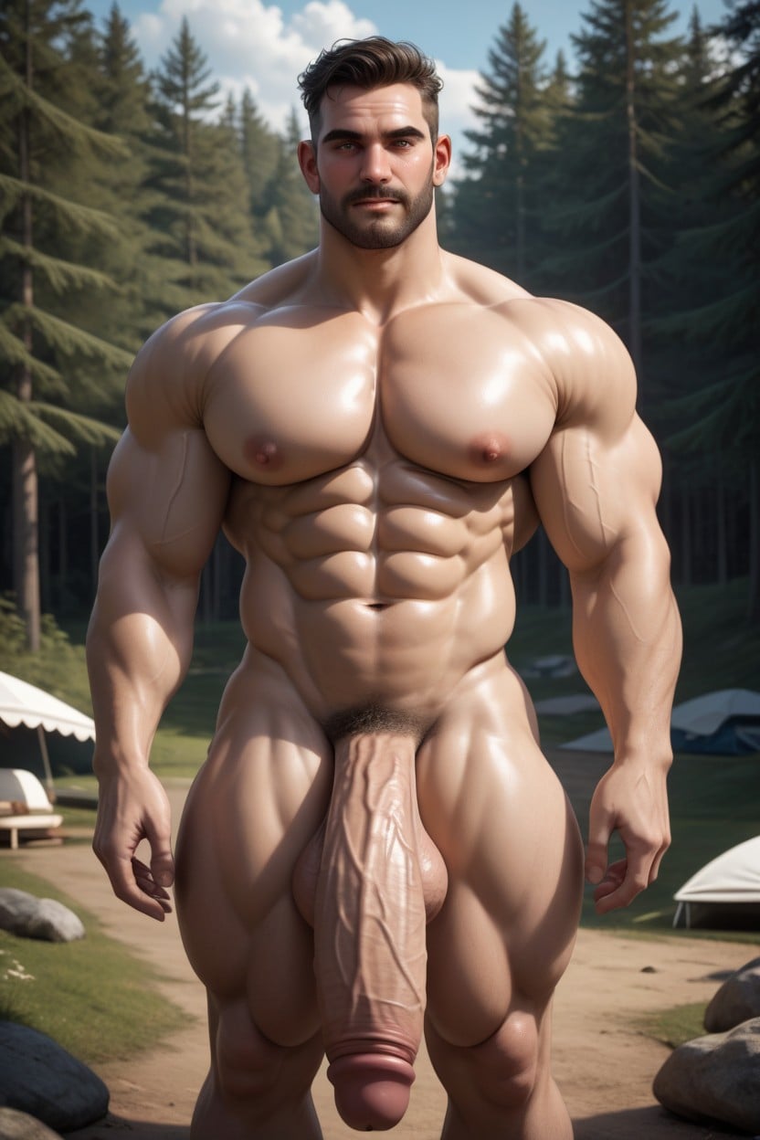 Clean Shaven Face, White, Thick Cock AI Gay Porn