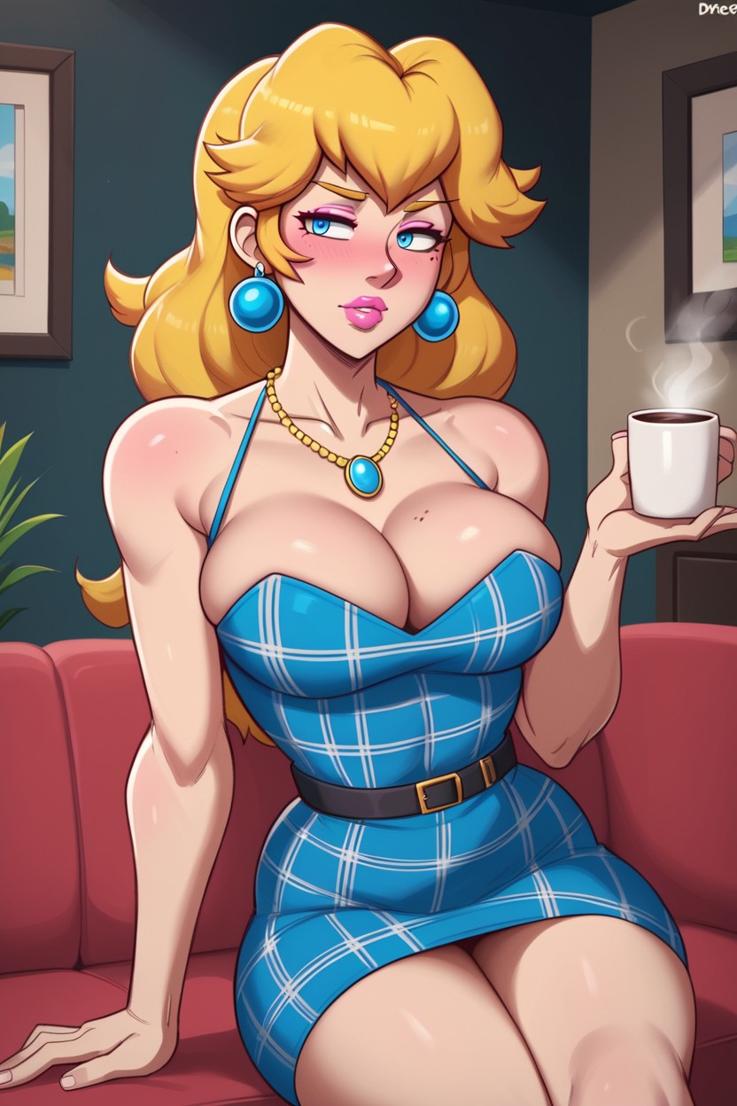 Princess Peach, Close Up, Aged MILF AI Porn