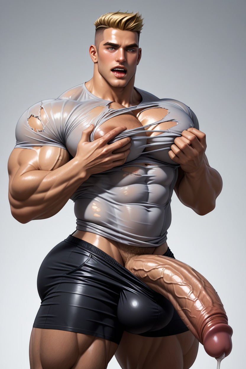 Pecs Outgrowing Shirt, Gigantic, Broad Shoulders AI Gay Porn