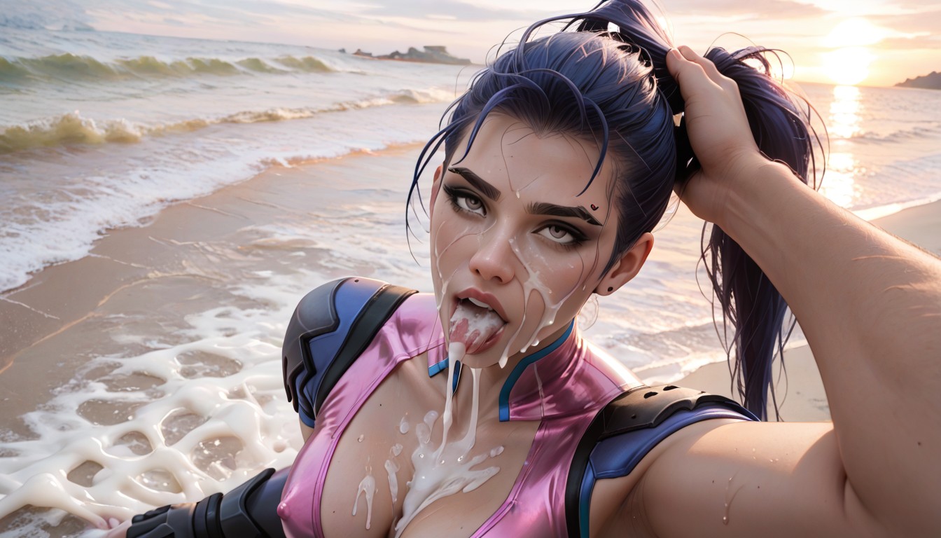 Wet Hair, Cum Everywhere, Looking Up AI Porn