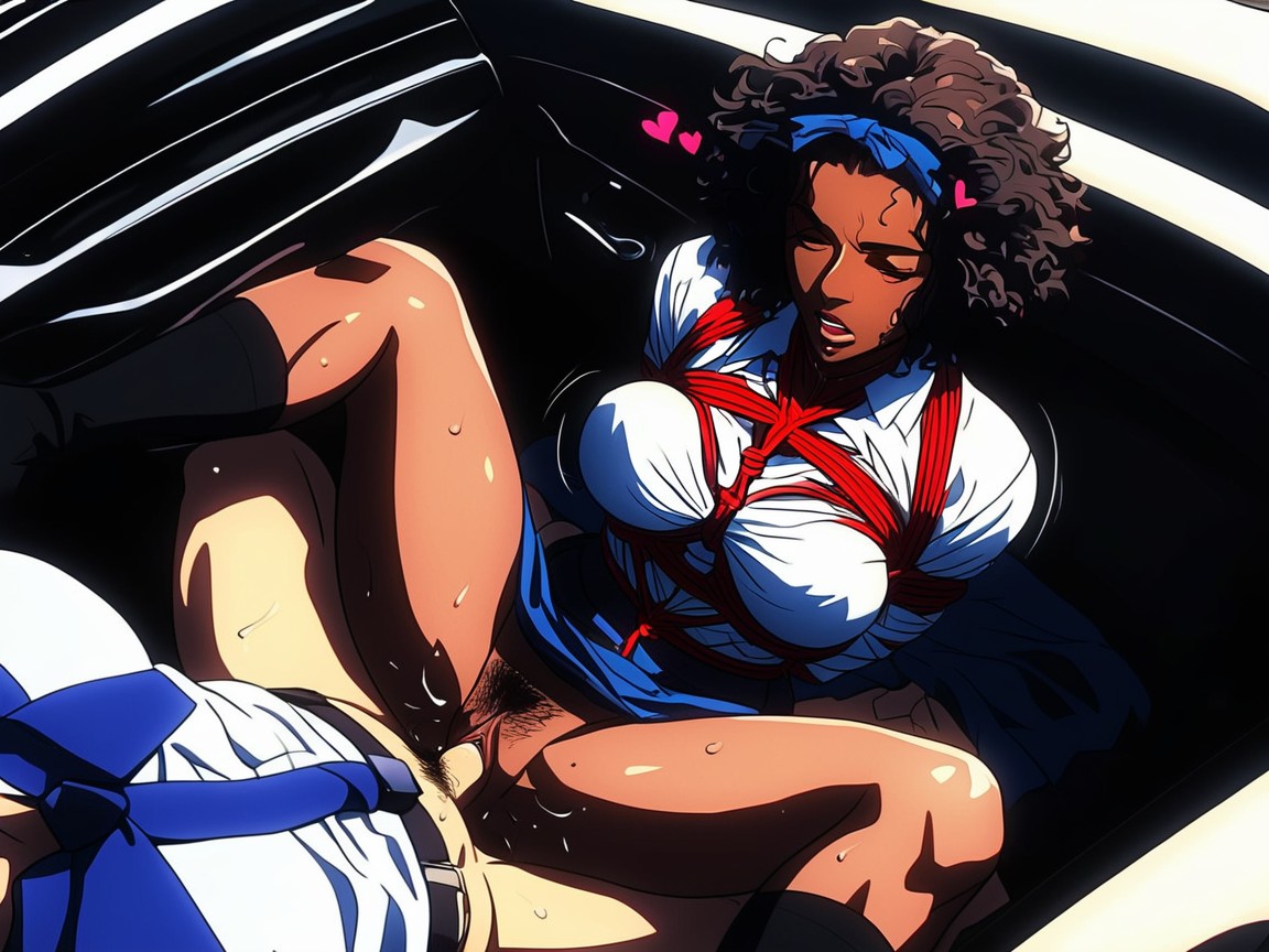 Open White Shirt, Low Twintails, Crazy Sex AI Porn