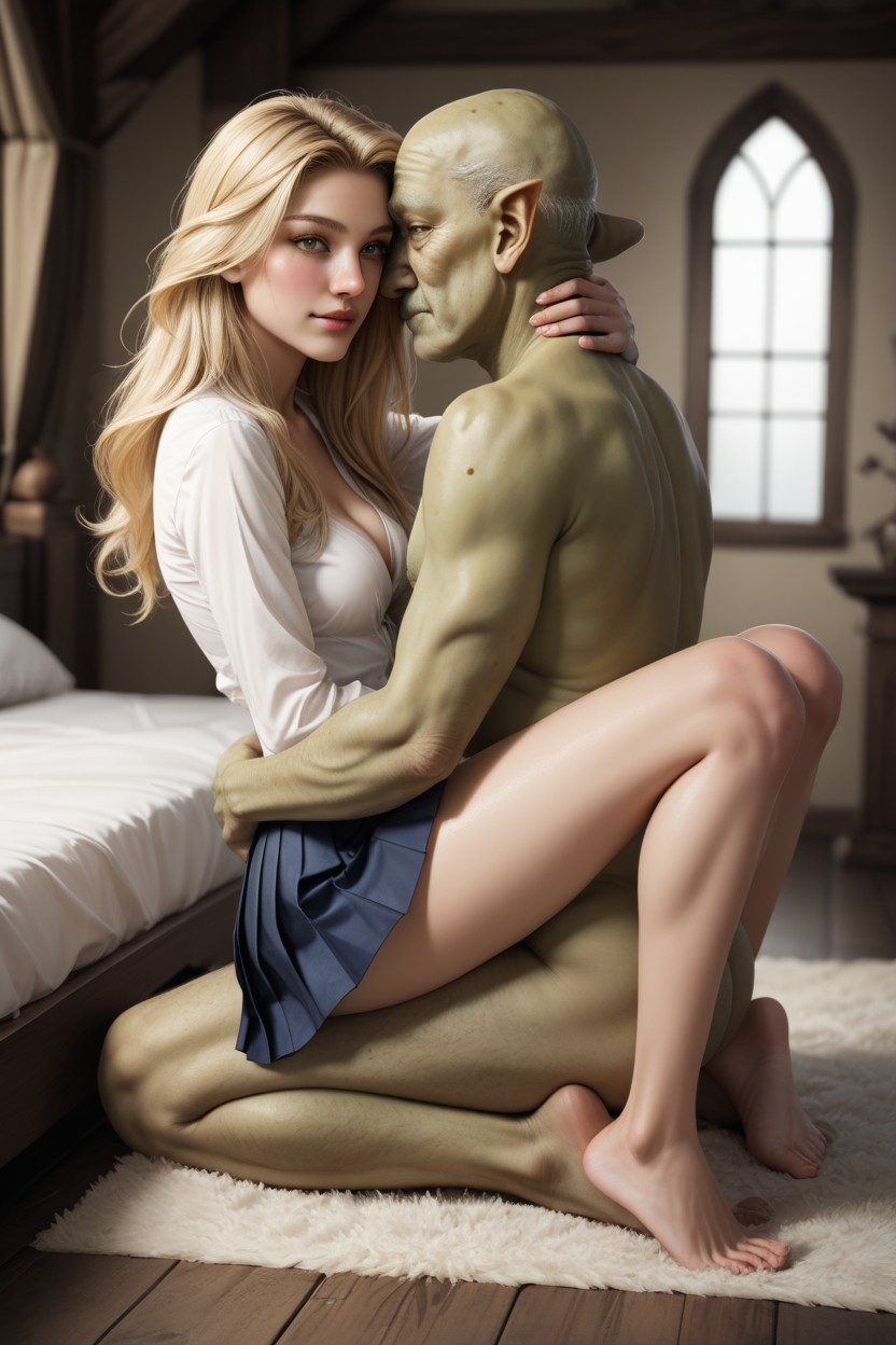Pale Skin, 20+, Long Thighs AI Porn