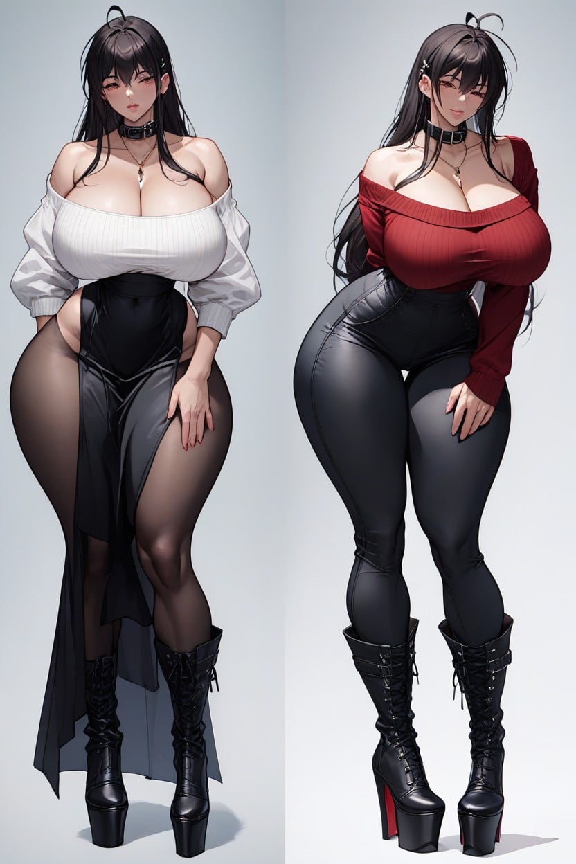 Beautiful Face, Big Bubble Ass, Extremely Thick Calfs AI Porn