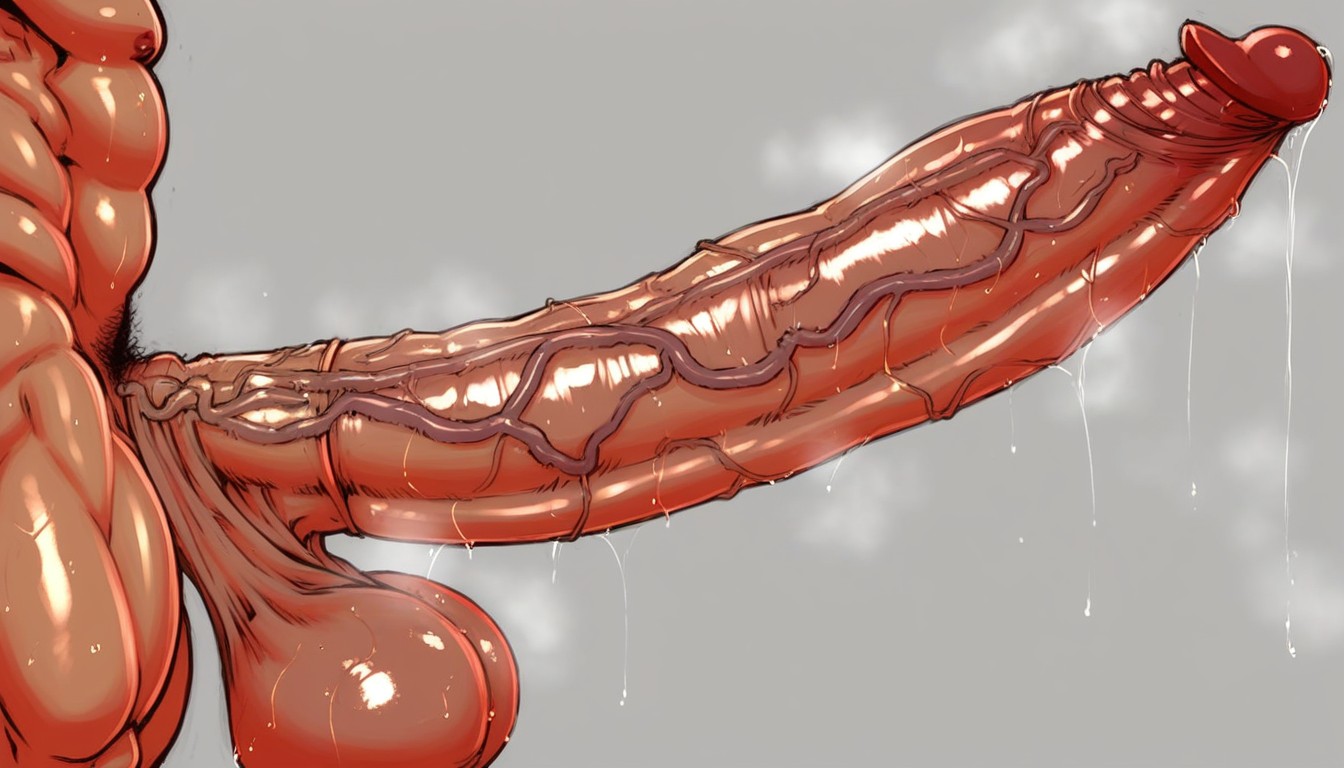 Color, Veiny Curved Penis, Detailed Cock AI Gay Porn