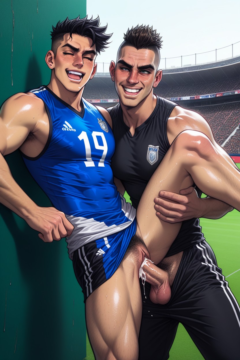 Outdoors, Fucked Against Wall, 18+ AI Gay Porn