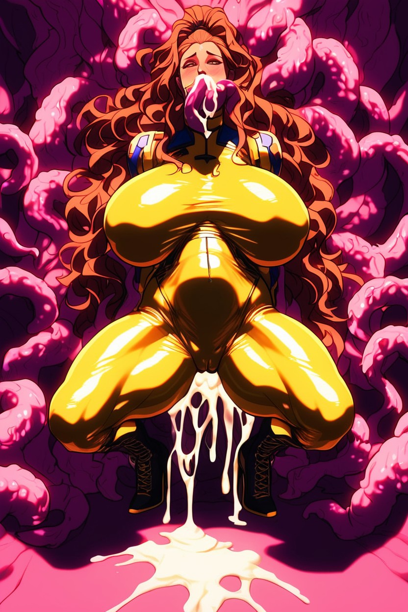 Tentacles Bigger Than Subject, Gigantic Saggy Breast Way Bigger Than Torso, Massive Tentacles With Massive Circumference AI Porn
