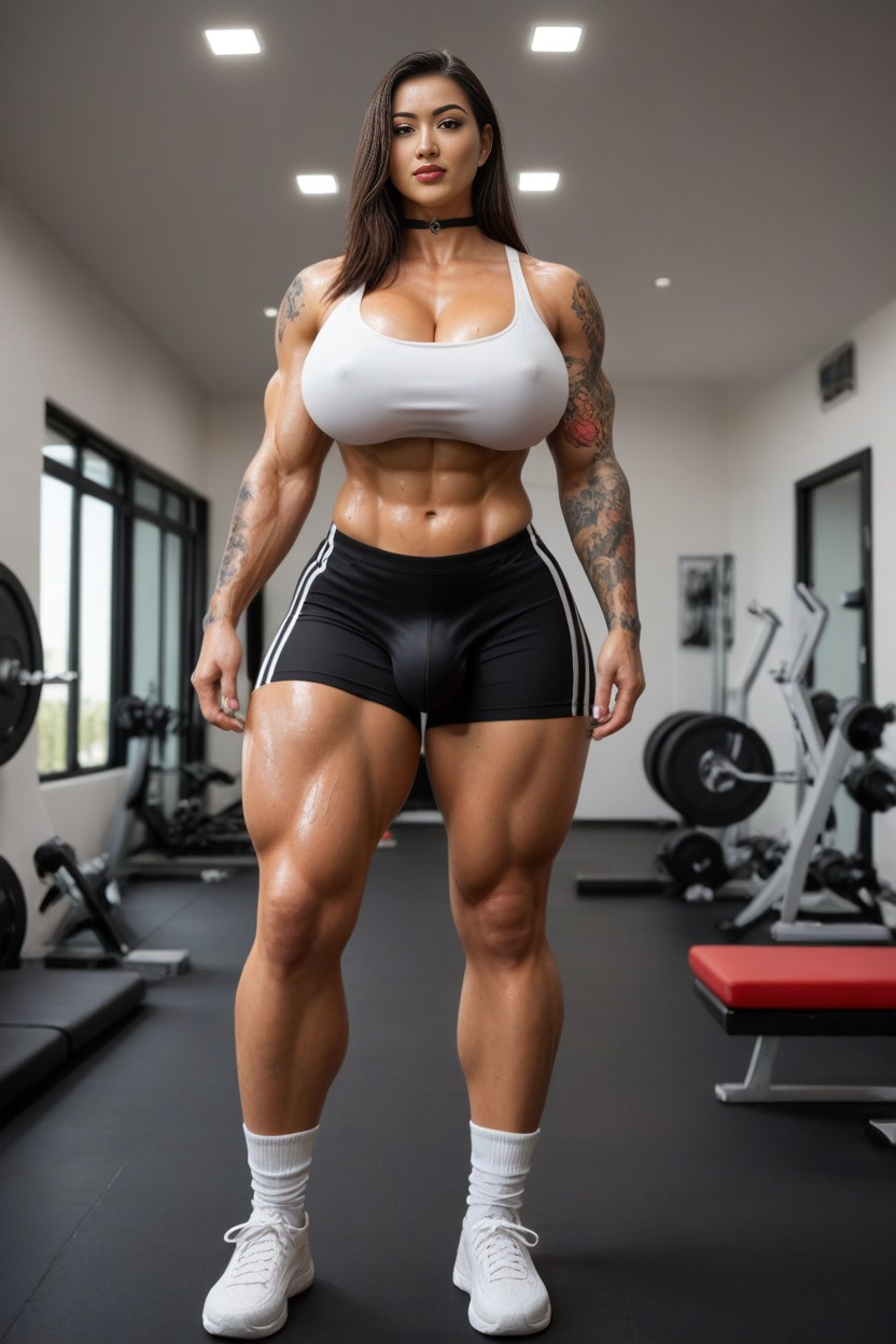 Brown Eyes, Leg Tattoos, Bobcut Shemale AI Porn