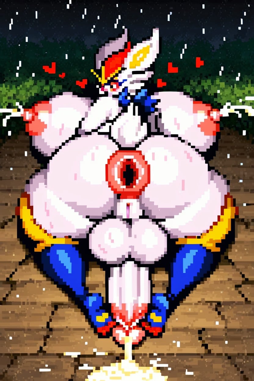 Gigantic Penis, Lactation, Hearts Particles Furry AI Porn