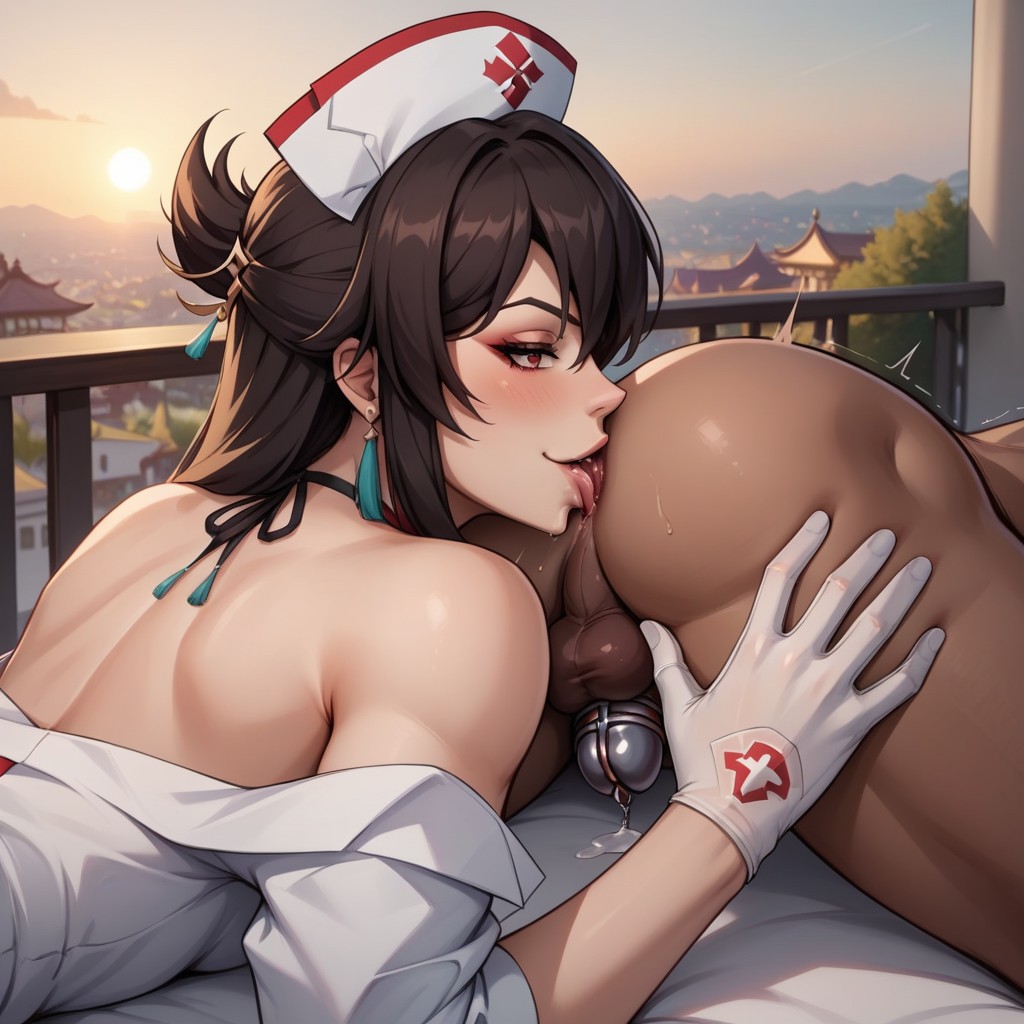 Close Up, Balcony, Laying On Stomach Hentai AI Porn